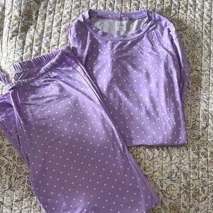Essentials Lavender Pajama Set with White Dots